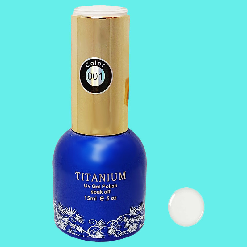 لاک ژل صدفی ناخن تیتانیوم مدل Lasting شماره 001 رنگ سفید
