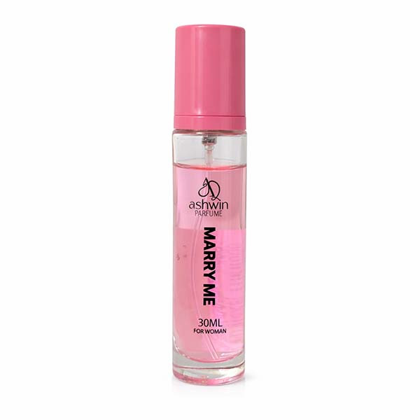 عطر جیبی زنانه  اشوین مدل MARRY ME با رایحه شیرین و خنک حجم 30 میلی‌لیتر