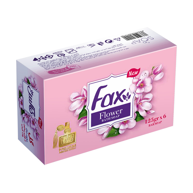 صابون حمام فکس مدل Flower Perfume تحت لیسانس وزن125 گرم بسته 6 عددی