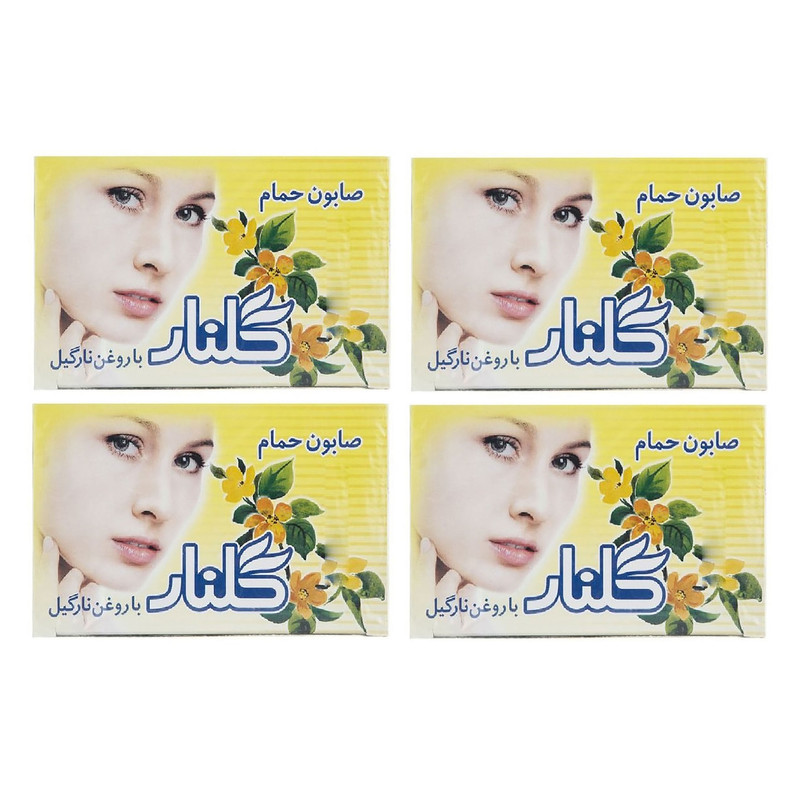 صابون شستشو گلنار مدل SOL57 وزن 130 گرم مجموعه 4 عددی