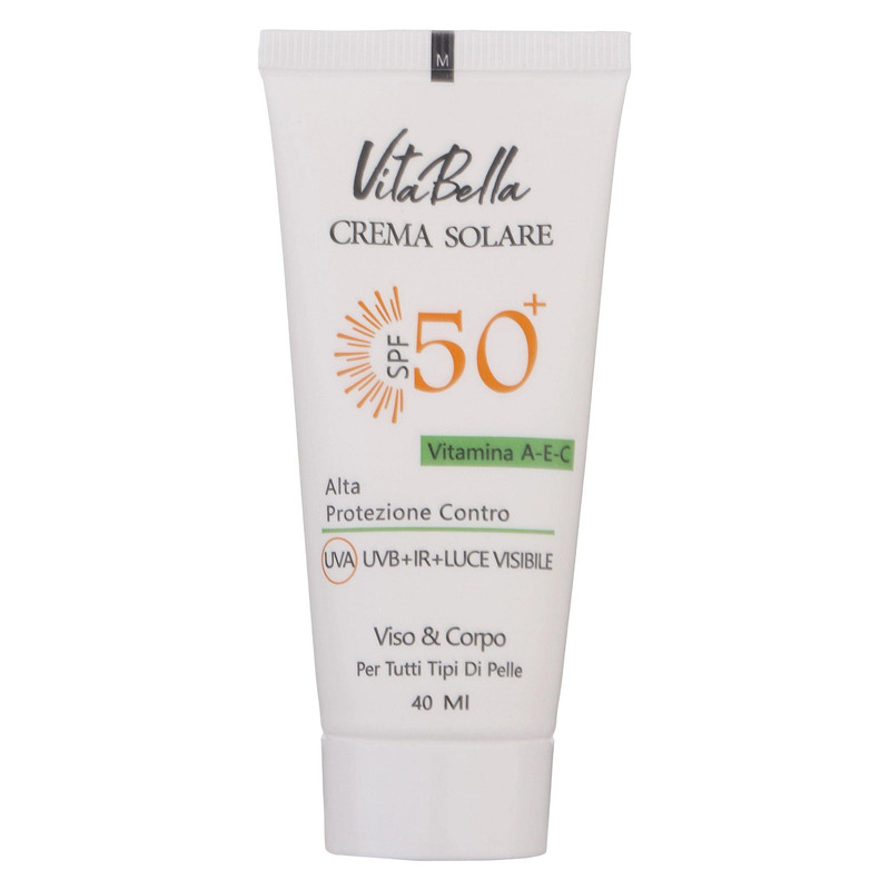 کرم ضدآفتاب بی‌رنگ ویتابلا +SPF50 مدل 001 مناسب انواع پوست، حجم 40 میلی‌لیتر