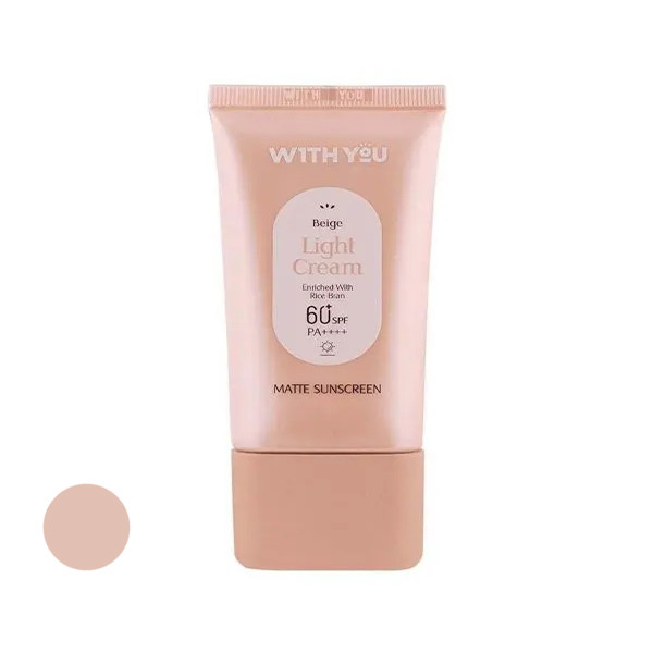کرم ضد آفتاب رنگی ویت یو spf60 مدل light محافظ UVA،UVB مناسب برای انواع پوست حجم 50 میلی لیتر