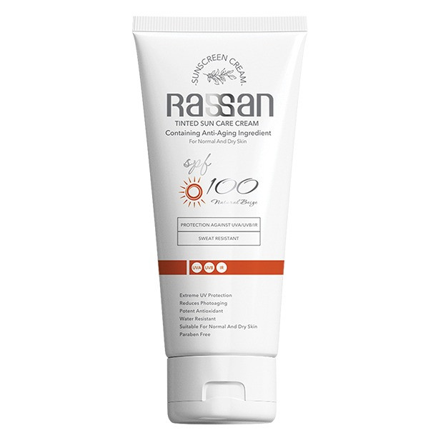 کرم ضد آفتاب رنگی صورت، گردن راسن SPF 100 مدل رنگی محافظ در برابر UVA مناسب برای معمولی حجم 40 میلی‌لیتر
