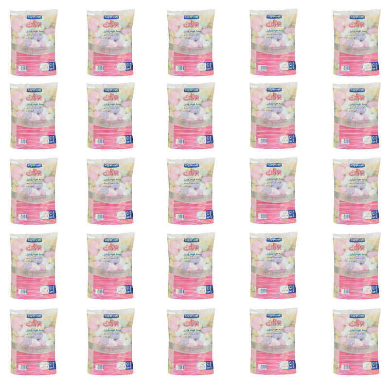پنبه آرایشی پنبه هیدروفیل بوژان مدل  Colourful - 25 وزن 100 گرم مجموعه 25 عددی