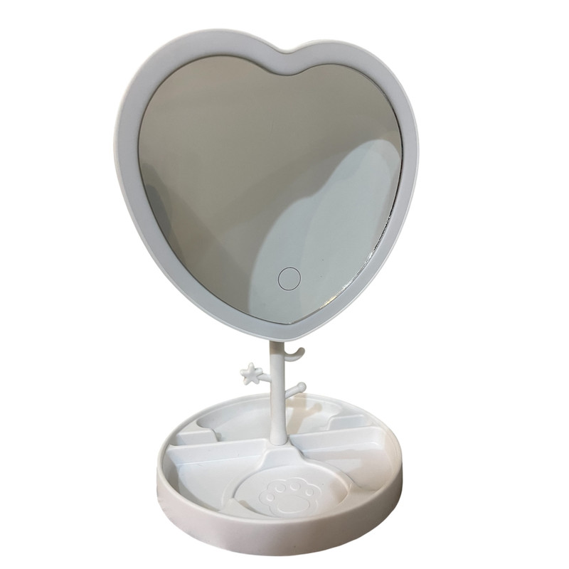 آینه ارایشی رینگ لایت دار مدل heart