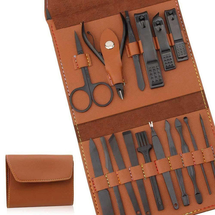 ست مانیکور و پدیکور مدل 16-Leather مجموعه 16 عددی