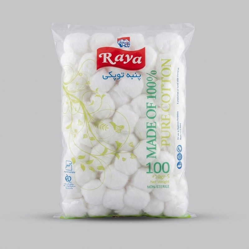 پنبه آرایشی رایا مدل توپکی بسته 100 عددی