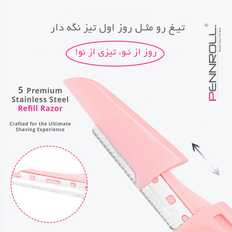 یدک تیغ ابرو پنرول مدل PRCL-Refill RB1 X5 بسته 5 عددی