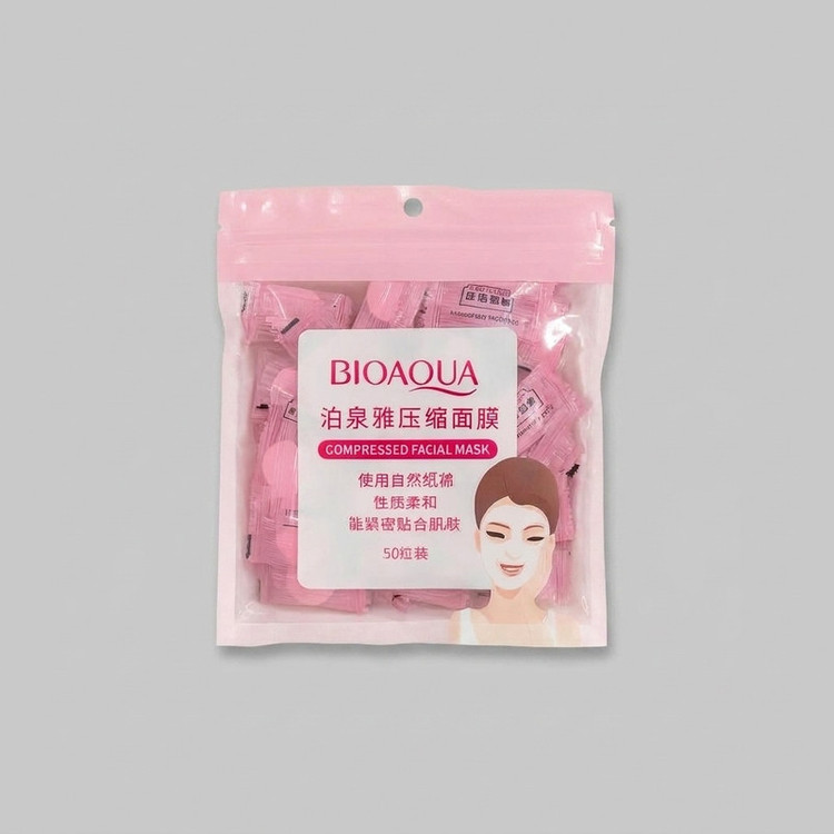 قرص ماسک ورقه ای صورت بی آکوا مدل candy بسته 50 عددی