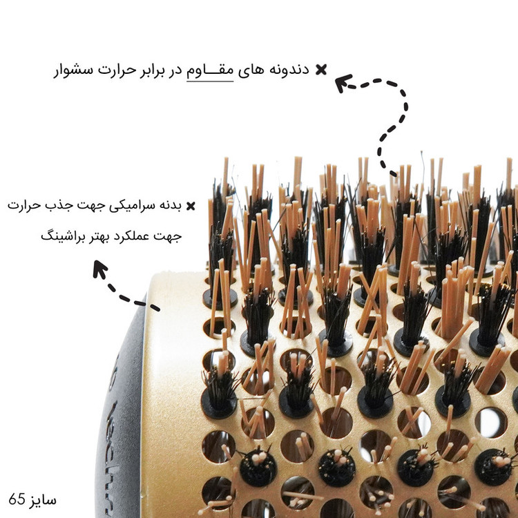 برس مو سمتو مدل گرد سرامیکی حرارتی پرفشنال