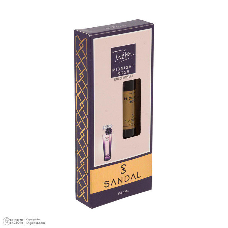 عطر جیبی زنانه صندل مدل Lancome Midnight rose با رایحه شیرین و گرم حجم 25 میلیلیتر