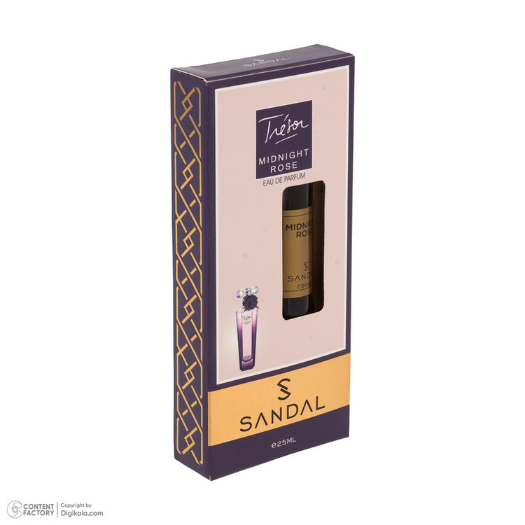 عطر جیبی زنانه صندل مدل Lancome Midnight rose با رایحه شیرین و گرم حجم 25 میلیلیتر