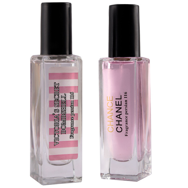 عطر جیبی زنانه فراگرنس پرشیا 116 مدل شنل چنس حجم 30 میلیلیتر به همراه عطر جیبی زنانه فراگرنس پرشیا 116 مدل ویکتوریا سکرت بامب شل