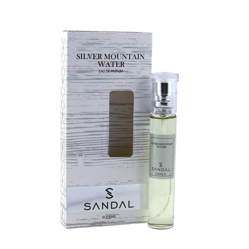 عطر جیبی مردانه صندل مدل Silver Mountain Water حجم 25 میلی‌لیتر