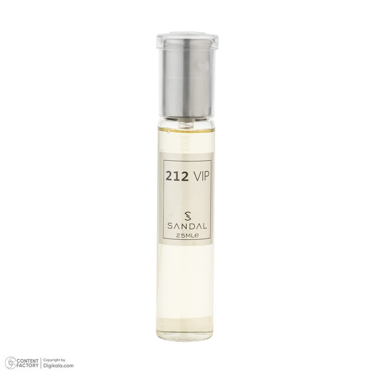عطر جیبی مردانه صندل مدل 212vip با رایحه تند و خنک حجم 25 میلیلیتر