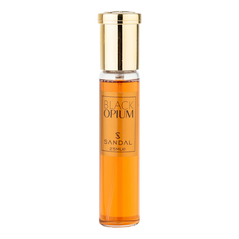 عطر جیبی زنانه صندل مدل بلک اوپیوم با رایحه گرم و شیرین حجم 25 میلی‌لیتر