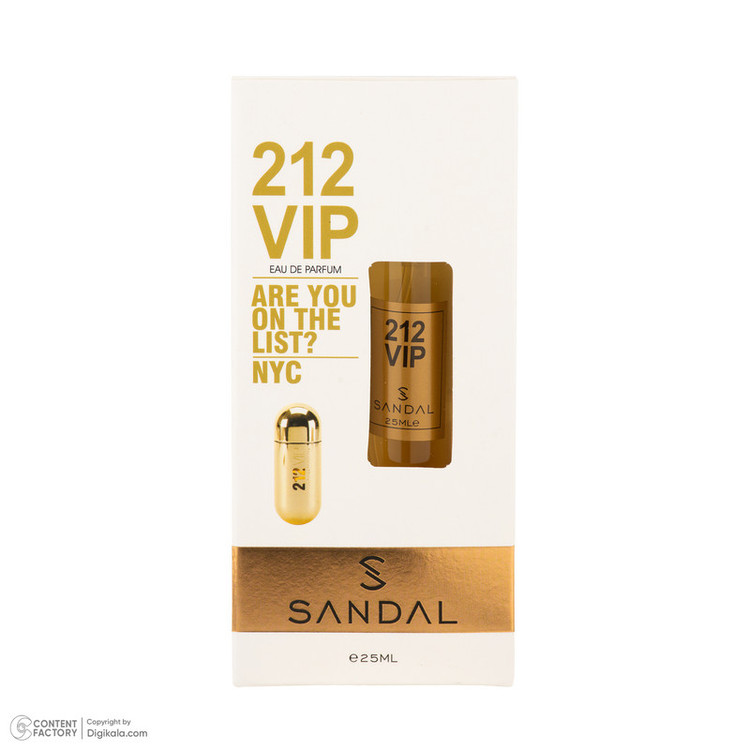 عطر جیبی زنانه صندل مدل 212 VIP WOMEN با رایحه شیرین و گرم حجم 25 میلیلیتر