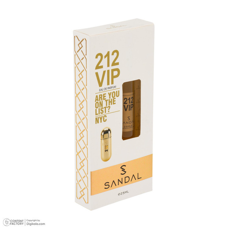 عطر جیبی زنانه صندل مدل 212 VIP WOMEN با رایحه شیرین و گرم حجم 25 میلیلیتر