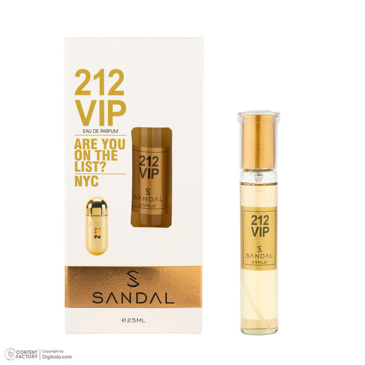 عطر جیبی زنانه صندل مدل 212 VIP WOMEN با رایحه شیرین و گرم حجم 25 میلیلیتر