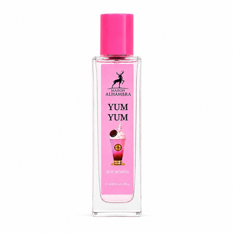 ادکلن زنانه الحمبرا مدل YUM YUM حجم 35 میلیلیتر با رایحه گلی میوهای شیرین مناسب تابستان