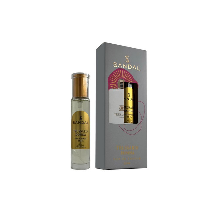 عطر جیبی زنانه صندل مدل دونا تروساردی با رایحه شیرین حجم ۲۵ میلیلیتر