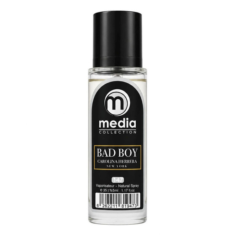 عطر جیبی مردانه مدیا مدل BAD BOY با رایحه گرم و شیرین حجم 35 میلیلیتر
