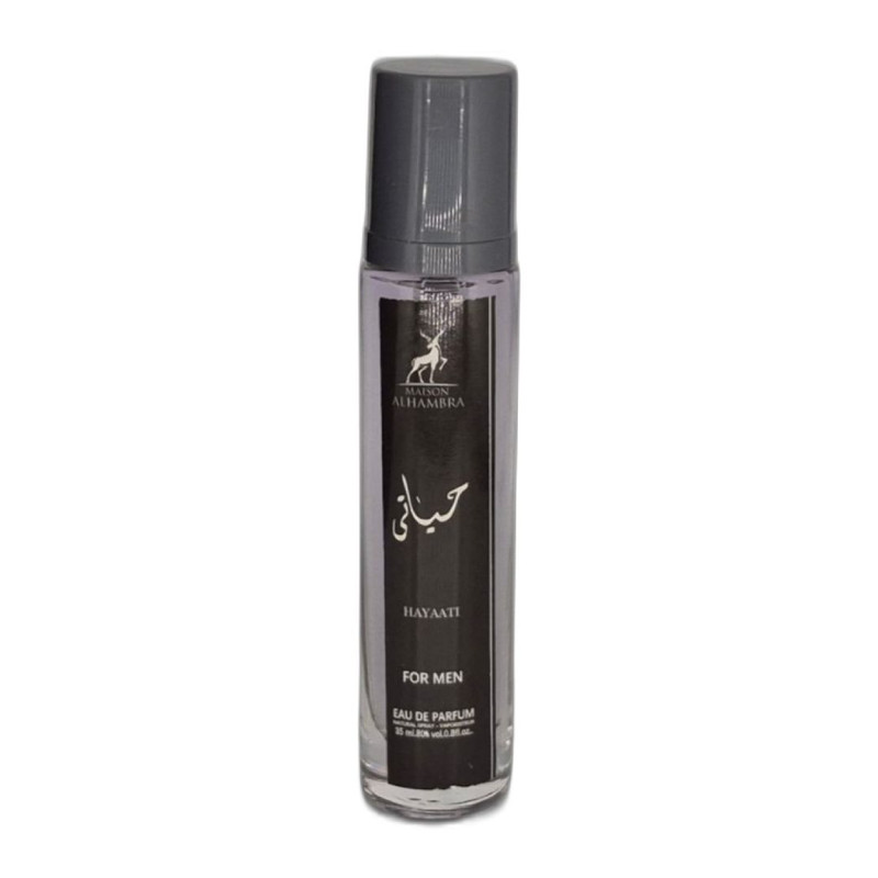 عطر جیبی مردانه الحمبرا مدل حیاتی با رایحه خنک حجم 35 میلی‌لیتر