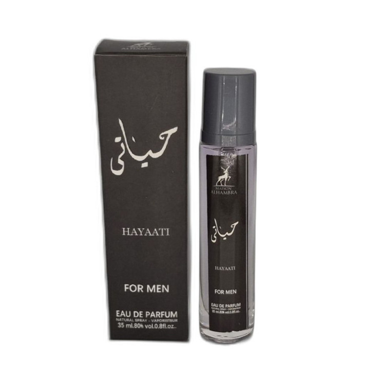 عطر جیبی مردانه الحمبرا مدل حیاتی با رایحه خنک حجم 35 میلیلیتر