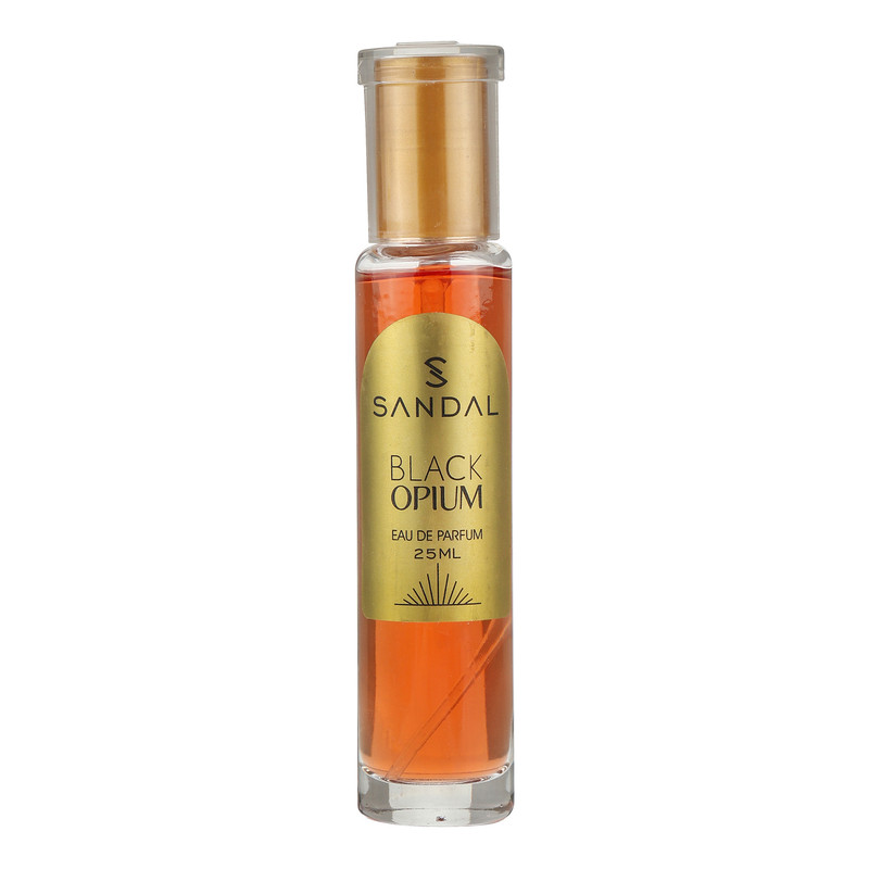 عطر جیبی زنانه صندل مدل Black opium با رایحه شیرین حجم 25 میلی‌لیتر