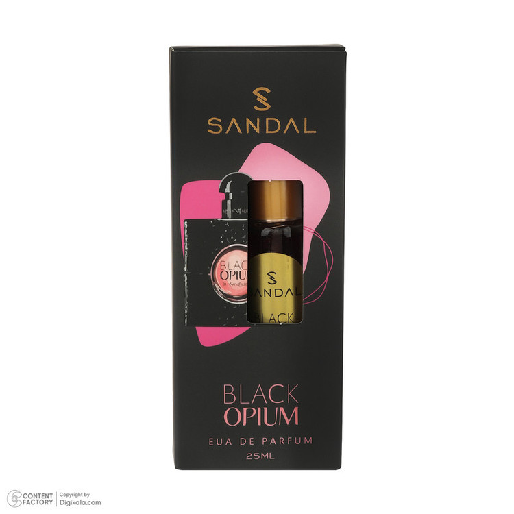 عطر جیبی زنانه صندل مدل Black opium با رایحه شیرین حجم 25 میلیلیتر