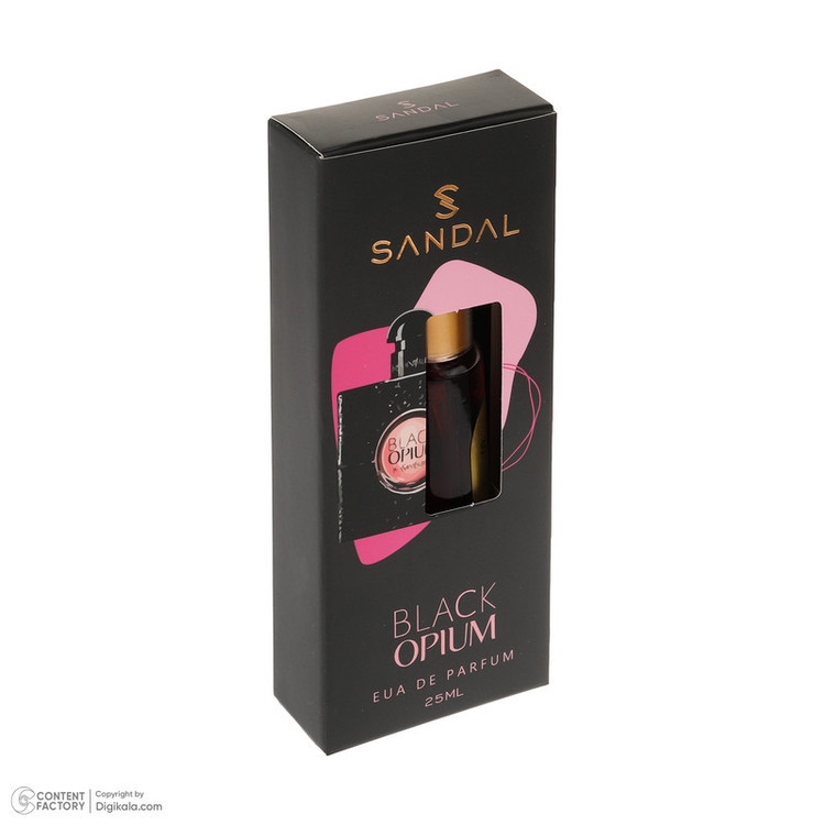 عطر جیبی زنانه صندل مدل Black opium با رایحه شیرین حجم 25 میلیلیتر