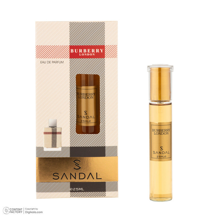 عطر جیبی زنانه صندل مدل BURBERRY LONDON با رایحه شیرین و گرم حجم 25 میلیلیتر