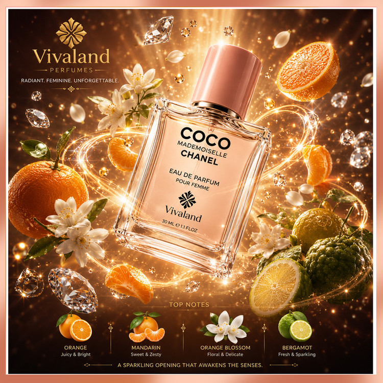 ادوپرفیوم زنانه ویوالند مدل COCO Mademoiselle با رایحه گرم، معتدل حجم 30 میلیلیتر