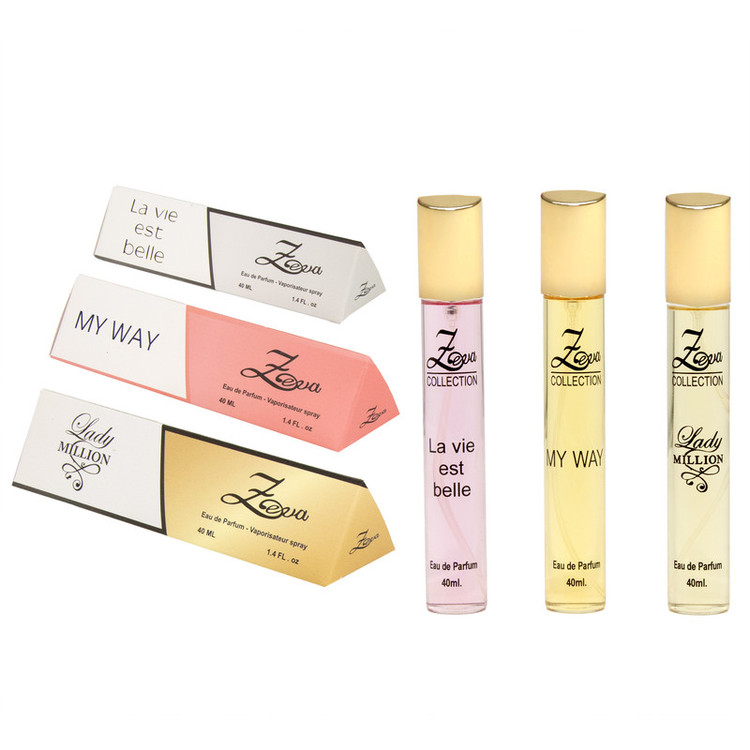 عطر جیبی زوا مدل لیدی میلیون مای وی لاویه است بله با رایحه گرم حجم 40 میلیلیتر مجموعه 3 عددی