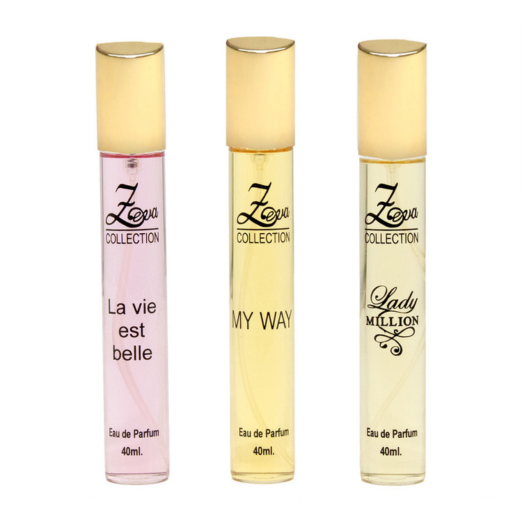 عطر جیبی زوا مدل لیدی میلیون مای وی لاویه است بله با رایحه گرم حجم 40 میلیلیتر مجموعه 3 عددی