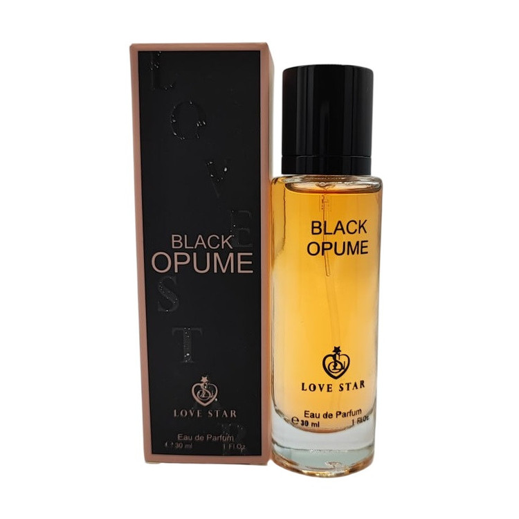 عطر جیبی لاو استار مدل بلک اوپیوم با رایحه گرم حجم 30 میلی لیتر به همراه عطر جیبی لاو استار مدل بامب شل با رایحه خنک حجم 30 میلیلیتر