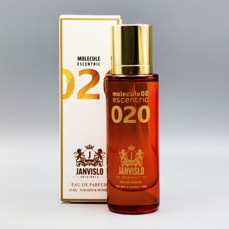 عطر جیبی مردانه جانویسلو مدل مولکول 02 با رایحه چوبی، گرم حجم 35 میلیلیتر