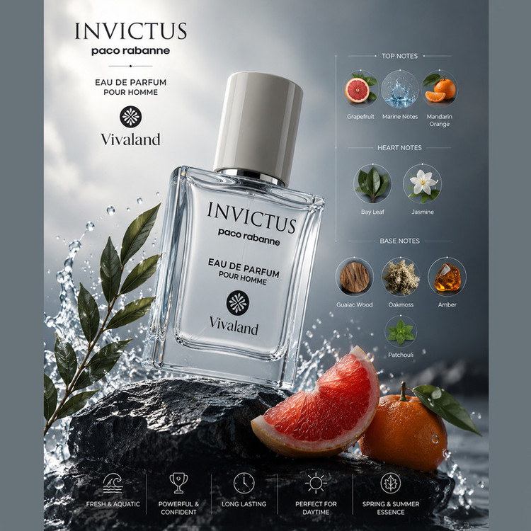 عطر جیبی مردانه ویوالند مدل Invictus - Paco Rabanne با رایحه تند، خنک حجم 30 میلیلیتر