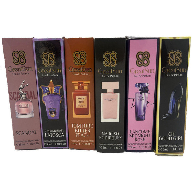 عطر جیبی زنانه گریت سان مدل GS642 با رایحه گرم و خنک حجم 35 میلی لیتر بسته 6 عددی