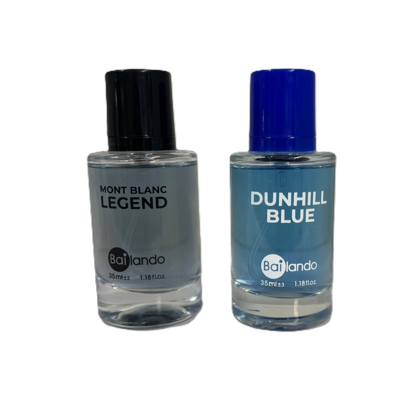 عطر جیبی مردانه بایلندو مدل دانهیل دیزایر بلو با رایحه خنک و دریایی حجم 35 میلیلیتر به همراه عطر جیبی مردانه بایلندو مدل لجند مونت بلان با رایحه خنک و شرقی حجم 35 میلیلیتر
