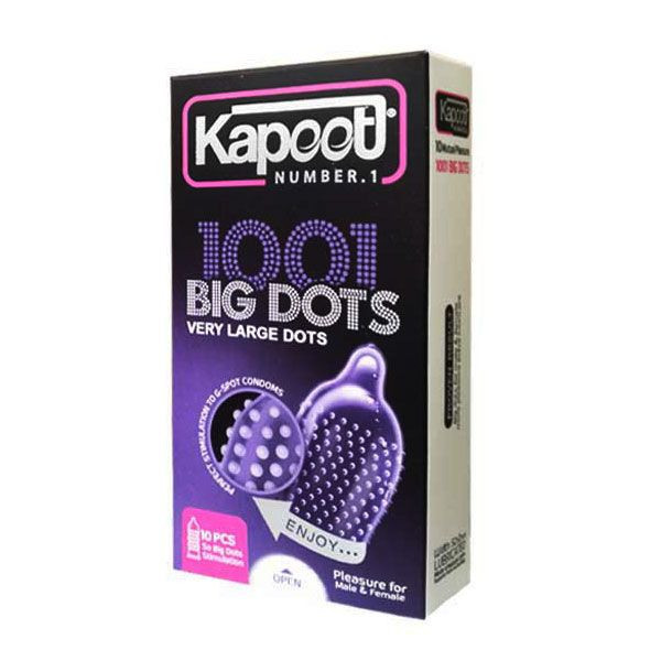 کاندوم خاردار کاپوت مدل BIG DOTS بسته 10 عددی به همراه کاندوم تاخیری کاپوت مدل NON-STOP بسته 10 عددی