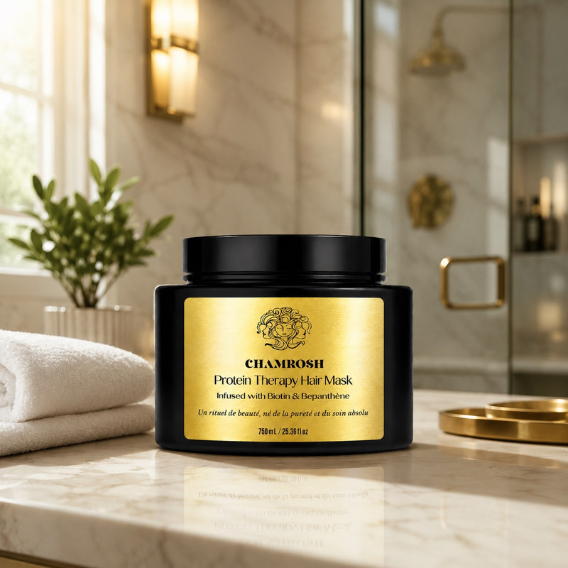 ماسک مو صاف کننده چمروش مدل پروتئین تراپی مناسب برای موهای کراتین شده و آسیب دیده حجم 750 میلی لیتر