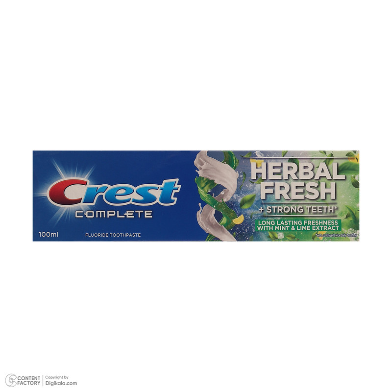 خمیر دندان کاهش دهنده پلاک دندان کرست مدل HERBAL FRESH حجم 100 میلیلیتر