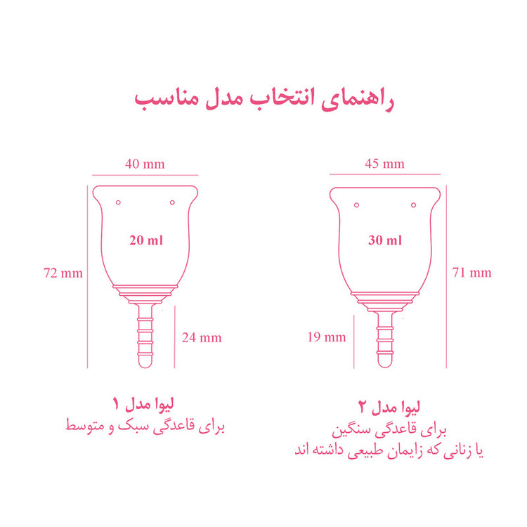 کاپ قاعدگی لیوا فارما مدل 2 سایز متوسط