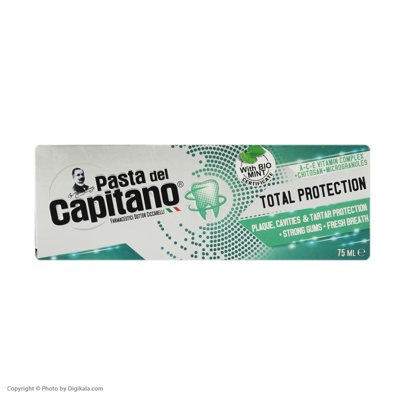 خمیر دندان پاستا دل کاپیتانو مدل Total Protection حجم 75 میلی لیتر
