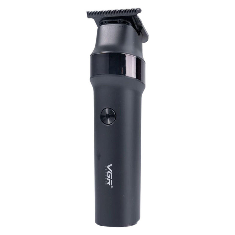 ماشین اصلاح موی سر و صورت وی جی آر مدل V-987 با تیغه سرامیکی و استیل ضد زنگ، موتور دی سی 7000 دور در دقیقه، عملکرد توربو، باتری 2000 میلیآمپرساعتی با 400 دقیقه استفاده و صفحه نمایش الایدی میزان شارژ