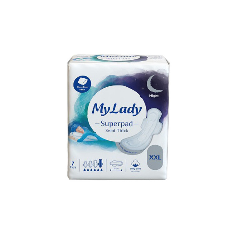 نوار بهداشتی مای لیدی مدل Superpad silky سایز خیلی خیلی بزرگ (XXL) سه بسته 7 عددی