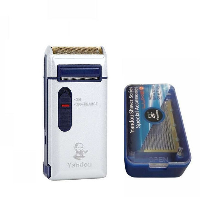 ماشین اصلاح موی صورت فویلی یاندو مدل Sv-W301U با تیغه استیل ضد زنگ، صفر زن، باتری قابل شارژ و طراحی ارگونومیک به همراه توری یدک