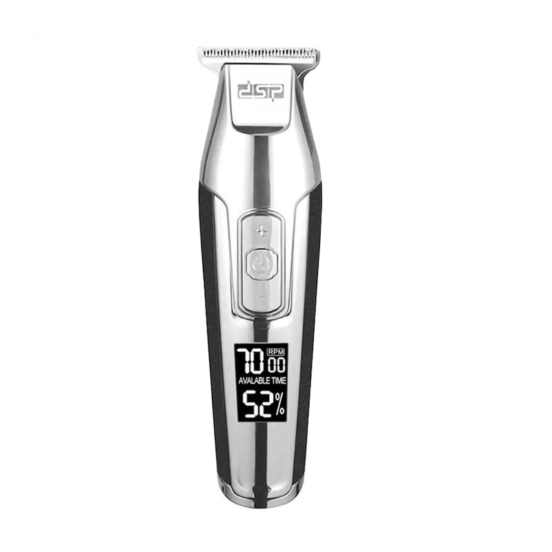 ماشین اصلاح موی سر و صورت دی اس پی مدل 90286 با موتور AC 5 وات، سرعت قابل تنظیم 5500 تا 7000 دور در دقیقه، تیغه استیل ضد زنگ، باتری لیتیومی با شارژ USB و نمایشگر دیجیتال میزان شارژ و سرعت اصلاح