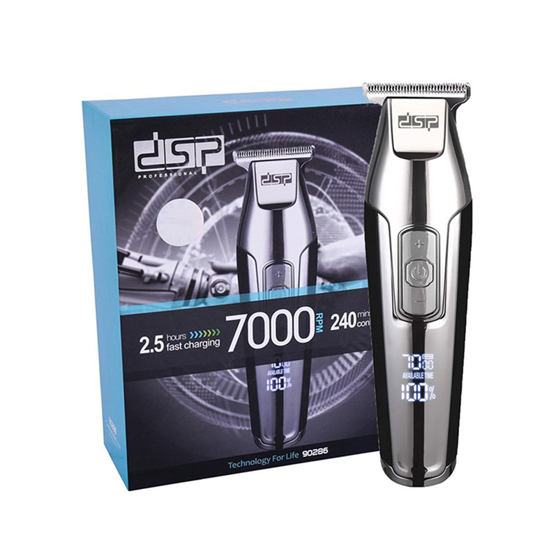 ماشین اصلاح موی سر و صورت دی اس پی مدل 90286 با موتور AC 5 وات، سرعت قابل تنظیم 5500 تا 7000 دور در دقیقه، تیغه استیل ضد زنگ، باتری لیتیومی با شارژ USB و نمایشگر دیجیتال میزان شارژ و سرعت اصلاح